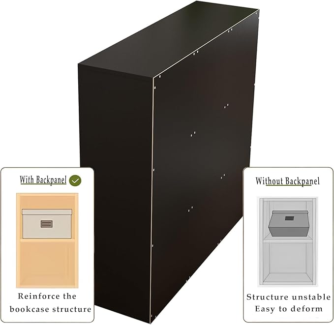 9-Cube Storage Shelf Bookcase - Wooden 3-Tier Free Standing Open Bookshelf for Home and Office, Organizer Cabinet in Black-Ruum Studio Home