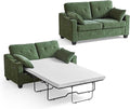 CHIC HOUSE Pull Out Sofa Bed, Full Size Sleeper Sofa, 2-in-1 Convertible Chenille Couch with USB Charging, Memory Form Couch for Living Room, Apartment & Small Space (Green, Chenille - Full)-Ruum Studio Home
