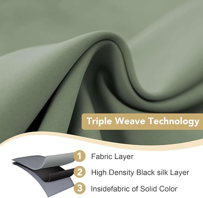H.VERSAILTEX Room Darkening Curtains for Living Room Light Reducing Thermal Insulated Window Treatment Panels/Drapes Grommet Top 2 Panels Green Bay - 52 x 72 Inches-Ruum Studio Home