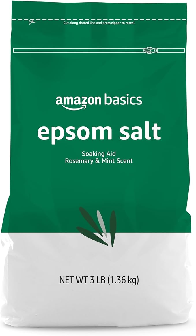 Amazon Basics Epsom Salt Soaking Aid, Rosemary & Mint Scent, 3 pound (Pack of 1) (Previously Solimo)-Ruum Studio Home