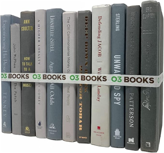 Curated Decorative Books Hardcover Décor Books for Home Décor, Choose Color, Interior Design, Office, Wedding Display, Instant Library, or Staging (Half Foot, Gray)-Ruum Studio Home