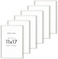 HAUS AND HUES Set of 6 11x17 Picture Frame - 11x17 Frames Wood Picture Frames, Collage Picture Frame 11x17 Wooden Frames, 11x17 Poster Frame Wooden Picture Frames Collage Wall Decor (White Oak)-Ruum Studio Home