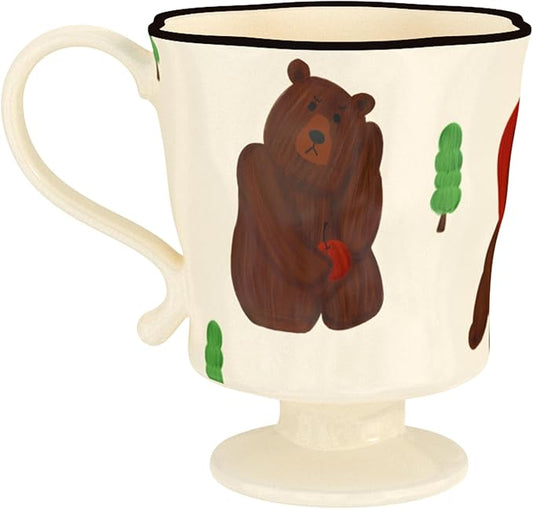 360ml -12.17oz Painted Cute Bear Ceramic Mug - Cute Coffee Cup for Espresso,Cappuccino, Turkish Tea - Gift for Women, Dishwasher Safe-Ruum Studio Home