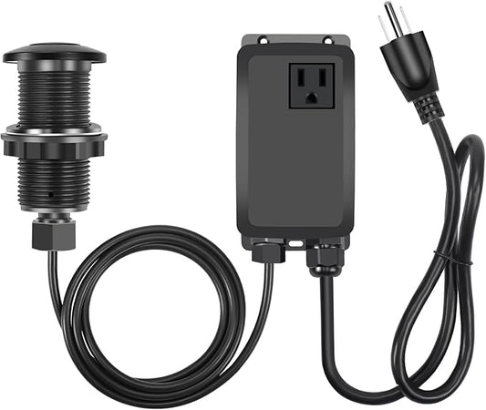 Garbage Disposal Air Switch Kit, Garbage Disposal Button, Sink Top Waste Disposer On/Off Switch, Matte Black (Stainless Steel Cover), UL Listed Air Switch Compatible with All Garbage Disposals-Ruum Studio Home