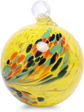 VCUTEKA Hanging Garden Gazing Ball, Hand-Blown Glass Witch Ball for Outdoor Garden Décor, 6" Yellow Swirl-Ruum Studio Home
