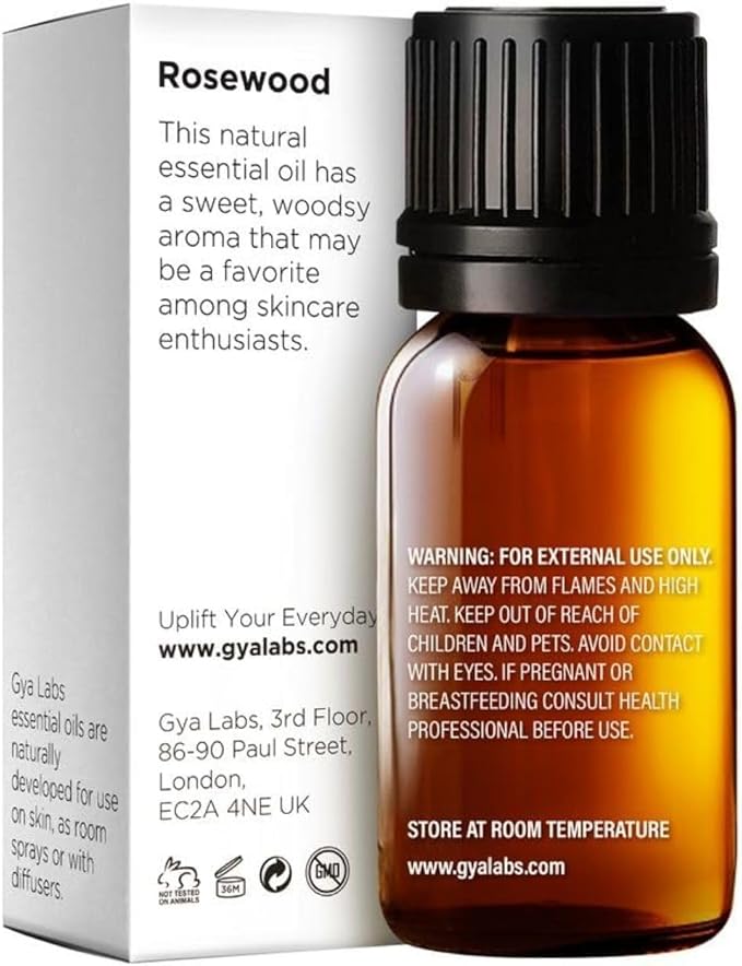 Gya Labs Rosewood Essential Oil for Skin - 0.34 Fl Oz - 100% Pure Natural Rosewood Oil for Diffuser & Aromatherapy, Massage, Candle Making Scent-Ruum Studio Home