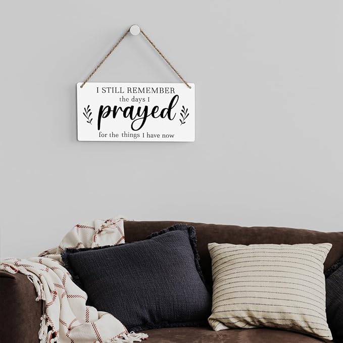 Christian Decor for Home I Still Remember The Days I Prayed Wall Decor Rustic Bible Verse Sign Scripture Printed Wood Sign Wall Art Religious Gifts Faith Based Gifts-Ruum Studio Home