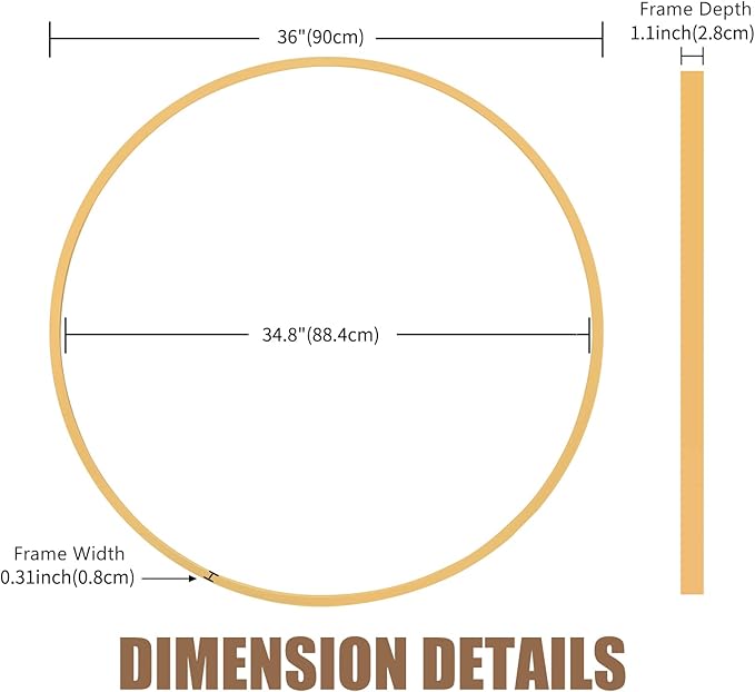 BEAUTYPEAK Circle Mirror Gold 36 Inch Wall Mounted Round Mirror with Brushed Metal Frame for Bathroom, Vanity, Living Room, Bedroom, Entryway Wall Decor (Gold, 36 Inches)-Ruum Studio Home