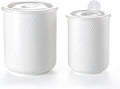 Food Storage Containers with Airtight Lids: Ceramic Canister Sets for Kitchen Countertop - Porcelain Jar for Coffee Tea Flour Sugar Rice Cookies Candy - White (23+42 oz)-Ruum Studio Home