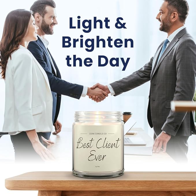 1OAK Vanilla Scented Candles - Appreciation Gifts for Clients - Client Candle - Thank You Client Gifts for Corporate Women, Men, Hairdresser, Lawyer, Realtor, Real Estate Agent, Paralegal, Attorneys-Ruum Studio Home