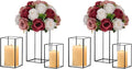 Hewory Glass Hurricane Candle Holder Set of 6, Black Large Hurricane Centerpiece for Table, Tall Floor Square Pillar Candle Holders Lantern Set for Wedding, Anniversary, Party, Fireplace, Dining Room-Ruum Studio Home