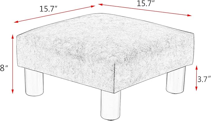 Joveco Small Footstool Ottoman Upholstered PU Leather Square Footrest Ottomans Small Foot Rest for Desk Couch Living Room Bedroom Office (Brown)-Ruum Studio Home