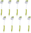 8 Pcs Dish Brush with Handle Kitchen Scrub Brush Pot and Pan Cleaning Brush Dish Scrubber with Stiff PET Bristles for Cookware Sink Washing Household, Green, 11 x 3.1 x 0.98 Inch-Ruum Studio Home