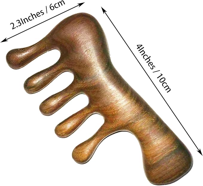 Wood Gua Sha Massage Tools Set,Scraping Scalp Massage Comb,Natural Wooden Gua Sha Tool,Scraping Tool. (Handle Wooden Comb)-Ruum Studio Home