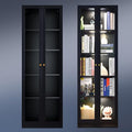 5 Tier Metal Curio Cabinets, 71" Tall Modern Bookshelf Cabinet with 4 Adjustable Shelves, Cabinet Display Case for Home Office, Living Room, Pantry, Assemble Required, Black-Ruum Studio Home
