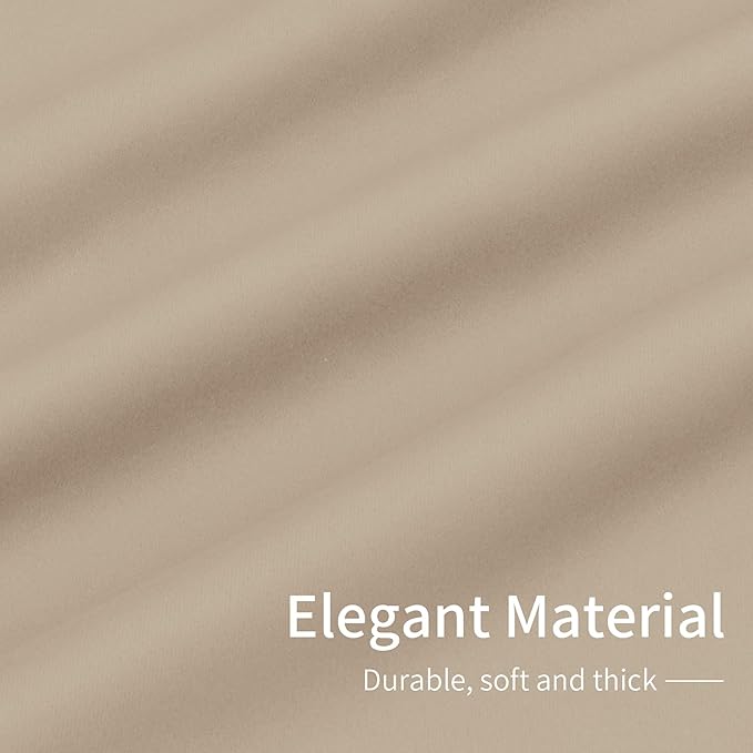 Easy-Going Blackout Curtains for Bedroom, Solid Thermal Insulated Grommet and Noise Reduction Window Drapes, Room Darkening Curtains for Living Room, 2 Panels(42x84 in, Beige)-Ruum Studio Home