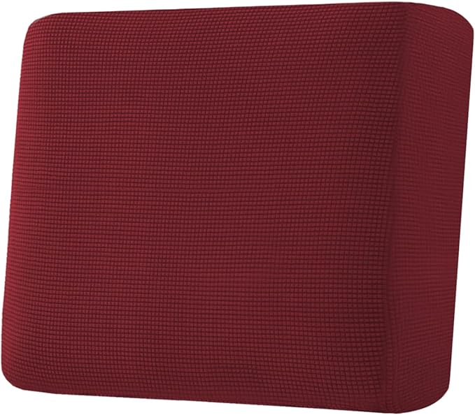 H.VERSAILTEX Super Stretch Individual Seat Cushion Covers Sofa Covers Couch Cushion Covers Slipcover Sets Thick Jacquard Textured Twill Fabric (1 Piece Chair Cushion Cover, Burgundy Red)-Ruum Studio Home