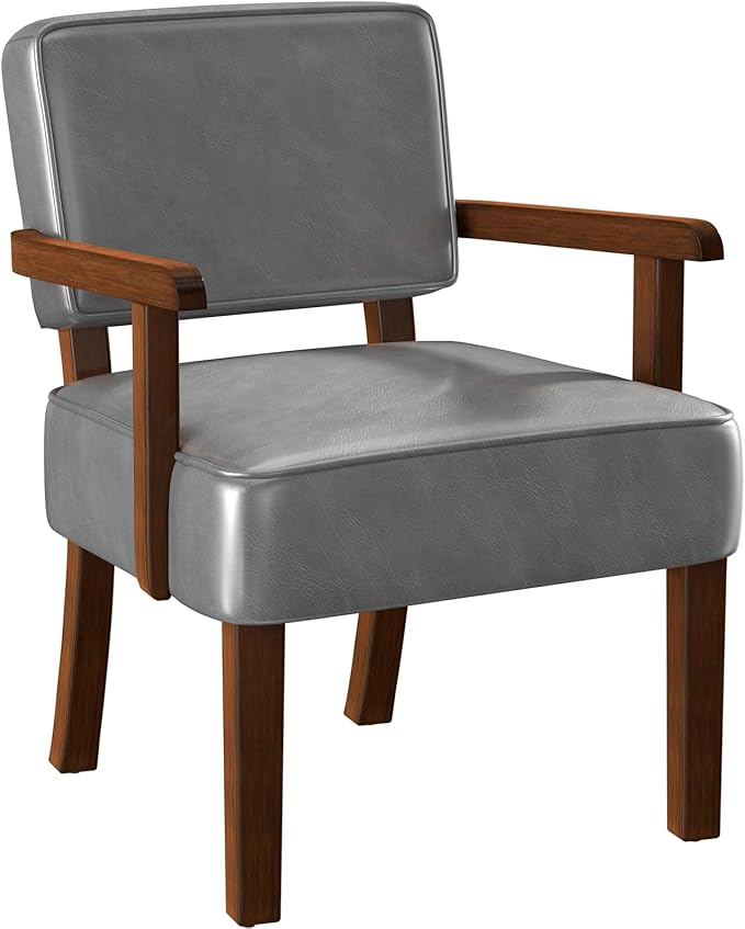 PU Leather Accent Chair, Oversized Living Room Chairs with Soft Seat and Armrests, Armchair for Bedroom, Dinning, Reading, Waiting Rooms-Ruum Studio Home