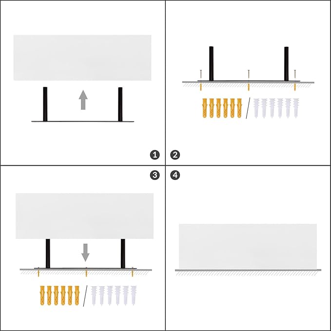 HOOBRO Floating Shelves for Wall, Wall Mounted Shelf Set of 2, 23.6" Hanging Shelf with Invisible Brackets, for Wall in Bathroom, Bedroom, Toilet, Kitchen, Living Room, Office, White WT60BJ01-Ruum Studio Home