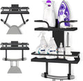VINAEMO Ironing Board Hanger Wall Mount, 2-Layer Iron and Ironing Board Holder, Laundry Room Shelves Solid Wood with Removable Hooks Home Organization and Storage-Ruum Studio Home