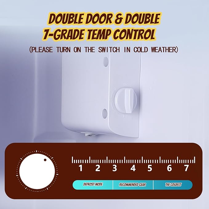 2.4 Cu.ft Mini Fridge Small Refrigerator with Freezer Dual Door Dorm Fridge for Personal Senven Temp Gear Suit for Apartment, Bedroom, Rv Silver-Ruum Studio Home