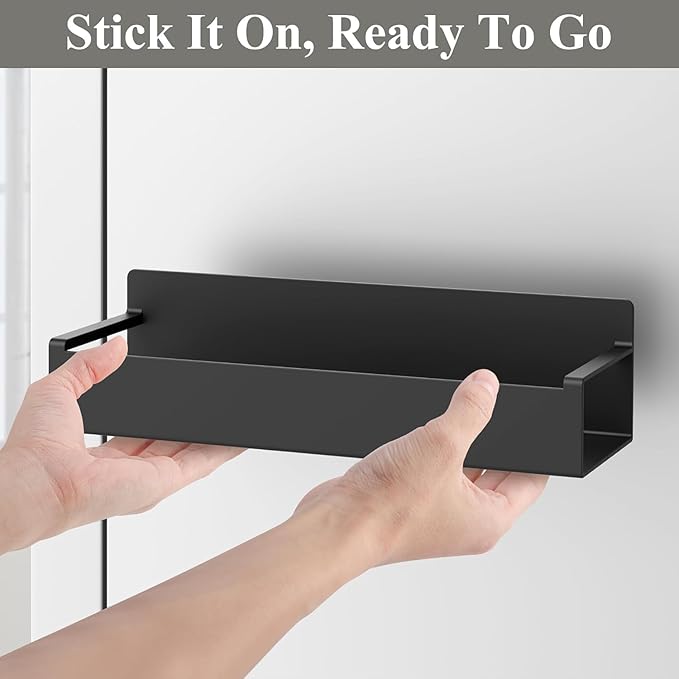 6 Pack Magnetic Spice Rack Organizer for Refrigerator and Oven, Black Fridge Organizers and Storage for Kitchen-Ruum Studio Home