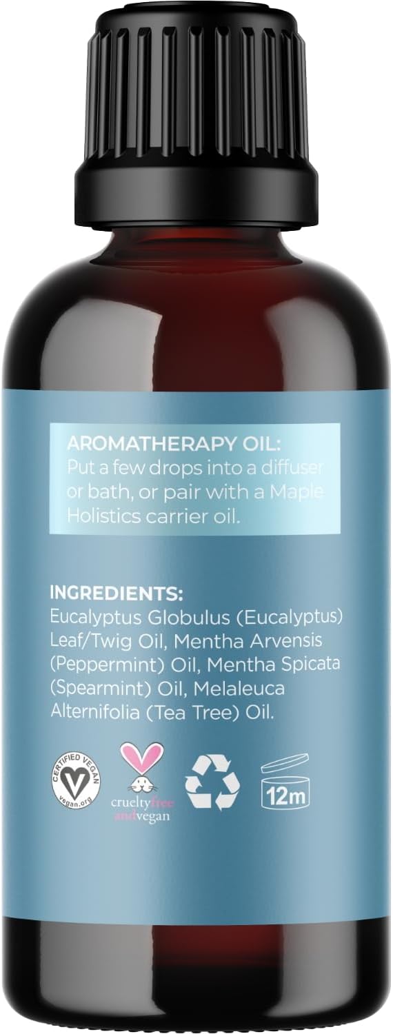 Breathe Essential Oil for Diffuser - Invigorating and Refreshing Breathe Essential Oil Blend with Eucalyptus Peppermint Tea Tree and Mint for Diffusers for Home and Shower Aromatherapy (1 Fl Oz)-Ruum Studio Home