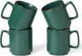 famiware Coffee Mugs Set of 4, Nebula 14oz Coffee Mugs, Ceramic Cup Set with Handle for Latte, Tea, Milk, Cappuccino, Cocoa, Dark Green-Ruum Studio Home