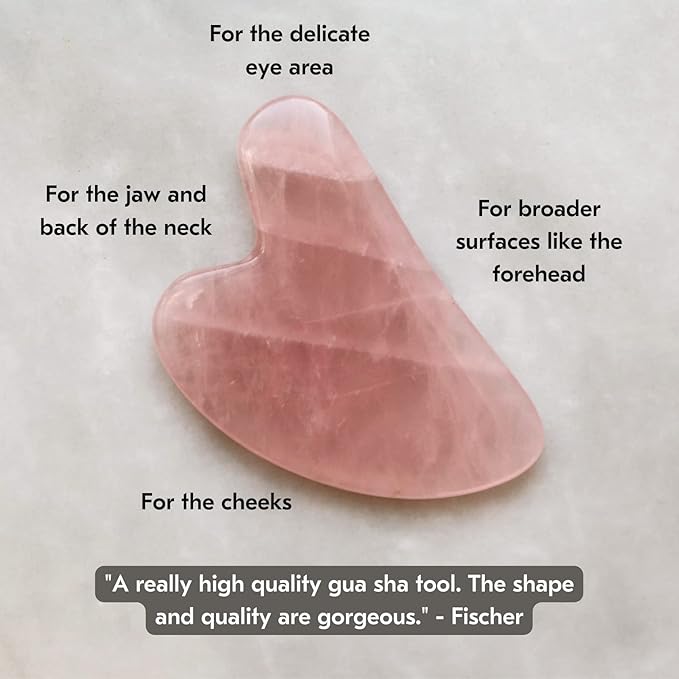 Mount Lai Rose Quartz Gua Sha Facial Tool – The Stone of Graceful Radiance – 100% Genuine Rose Quartz Stone Face Sculpting Tool for Lymphatic Drainage, Puffiness Reduction & Graceful Beauty-Ruum Studio Home