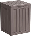 28 Gallon Resin Deck Box, Lockable Patio Outdoor Storage Box for Furniture, Garden Tools and Tools Storage, Waterproof Outside Storage Boxes - Grey-Ruum Studio Home