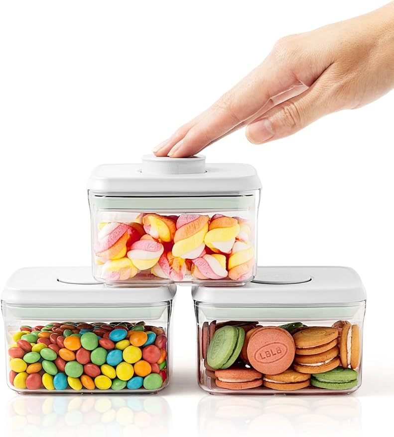 0.6 Qt Pop Containers - 3 Pack Mini Travel Snack Container, BPA Free Food Storage Canisters with Lids, Small Freezer Containers Candy Jar Plastic 520ml*3-Ruum Studio Home