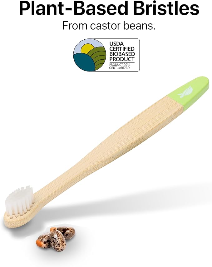 Sea Turtle Plant-Based Bristles, Ultra-Soft Bamboo Toothbrushes, Individually Sealed for Babies (10 Pack)-Ruum Studio Home