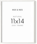 HAUS AND HUES White Oak Wood 11x14 Picture Frame - Modern Wood Wall Art Display - Lightweight White 11x14 Frame - Ready-to-Hang Vertically & Horizontally for Art Prints, Photos, Posters-Ruum Studio Home