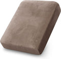PrinceDeco Velvet Stretch Couch Cushion Cover Soft Cushion Slipcover for Chair Cushion Furniture Protector Seat Cushion Sofa Cover (Width Up to 29.5", Taupe)-Ruum Studio Home