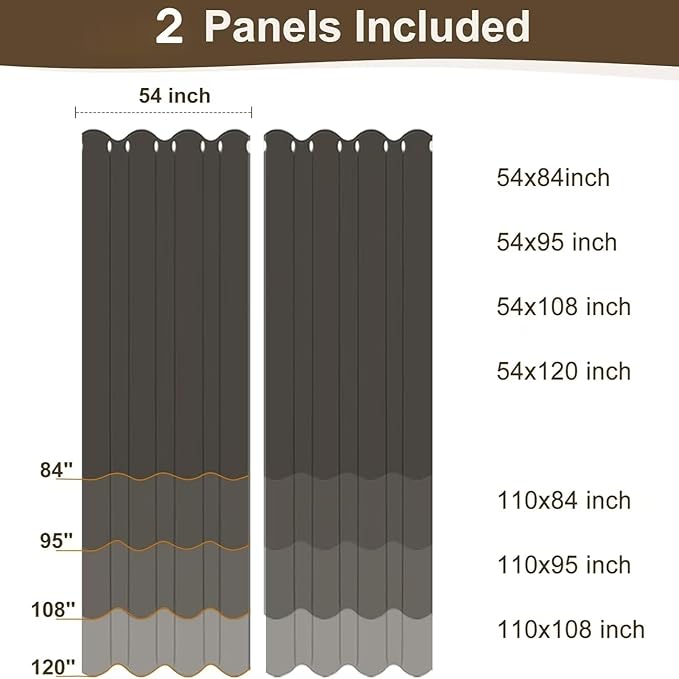 HolidayIdeas 2 Panels Linen Outdoor Curtains for Patio Waterproof Taupe Curtains 54"x 95"-Outside Curtains Weatherproof, Privacy, Textured for Pergola, Porch, Cabana, Gazebo-Ruum Studio Home