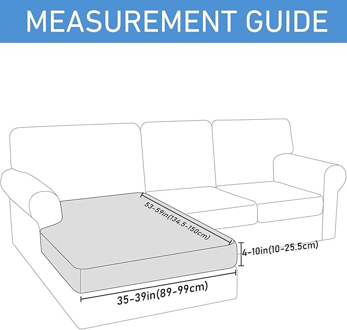 hyha Waterproof Couch Cushion Covers, Sectional Sofa Slipcovers Washable, L Shape Chaise Dog Couch Covers for Sectional Sofa, Universal Furniture Protector (1 Piece for Chaise, Navy)-Ruum Studio Home