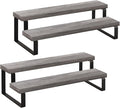 YINMIT Wooden Display Riser Stand, Tiered Perfume and Cologne Organizer Stand, 2 Tier Spice Rack Organizer, Rustic Display Shelf for Candles (2 Tier,2Pack,Grey)-Ruum Studio Home
