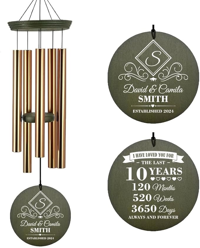 ASTARIN Personalized Wind Chimes for Anniversary, Customized Wedding, Anniversary Presents, Birthday Gifts for Loved One,Gifts for Couples, Gift for Wife, Gift for Her-Ruum Studio Home