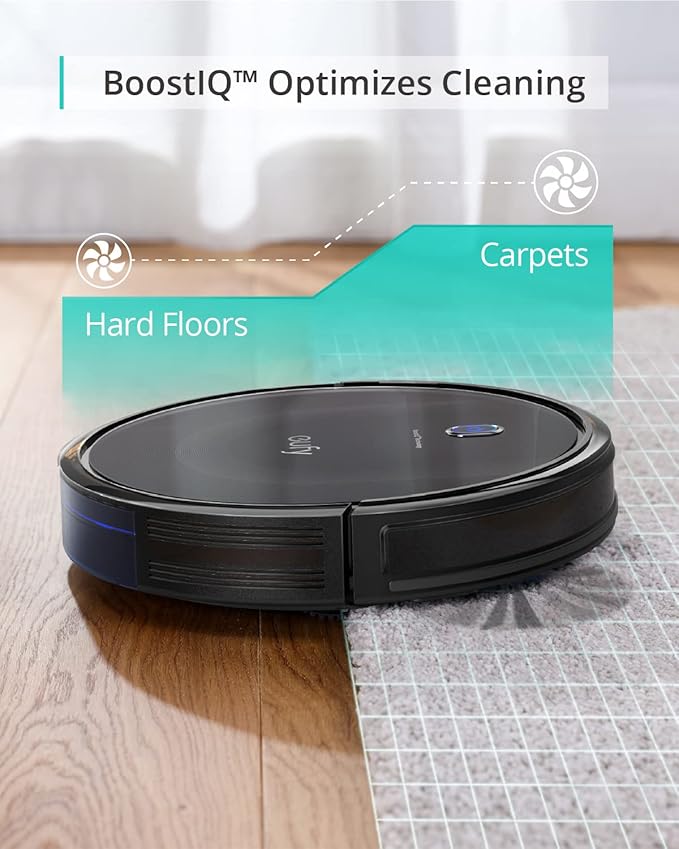 eufy Robot Vacuum 11S MAX, Super Thin, Powerful Suction, Quiet, Self-Charging Robotic Vacuum Cleaner, Cleans Hard Floors to Medium-Pile Carpets, Black-Ruum Studio Home