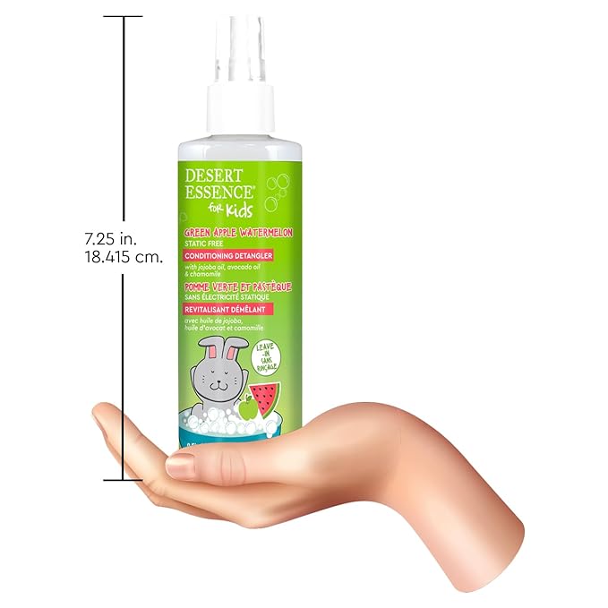 Desert Essence Kids Conditioing Detangler Spray 8.0 fl oz - Vegan, Gluten-Free. Cruelty-Free - Leaves hair smooth, shiny and easy to comb through - Gentle Formula-Ruum Studio Home