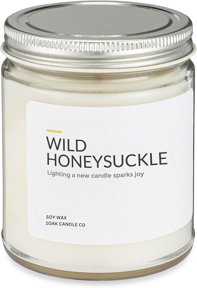 1OAK Soy Wax Scented Candles (Wild Honeysuckle) - Long Burning Premium Hand-Poured (7oz.)-Ruum Studio Home