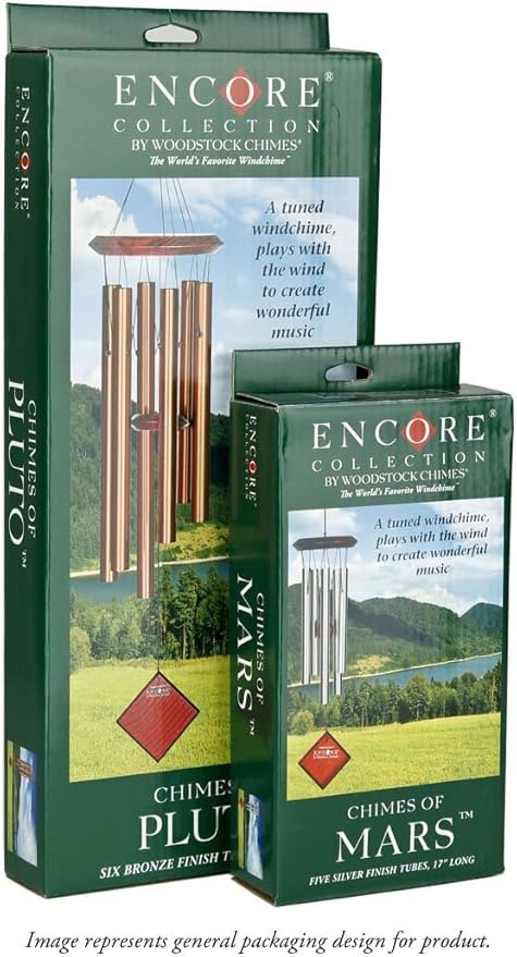 Woodstock Chimes Neptune Wind Chime for Outside 54" Large Evergreen, Deep Tone Sound for Outdoor Garden, Patio, Porch Decor, Encore Collection DCE54-Ruum Studio Home