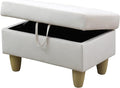Ottoman Rectangular Storage Ottoman Bench, Flannel Footrest Stool Footstool with Lid for Living Room, Bedroom, Entryway, White, 28.5"x19"x17.5"-Ruum Studio Home