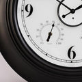Andy Star 21 Inch Large Illuminated Outdoor Wall Clock Waterproof with Thermometer and Hygrometer, Oversized Battery Wall Clock for Patio Pool, Oil Rubbed Bronze Silent Non Ticking Clock for Garden-Ruum Studio Home