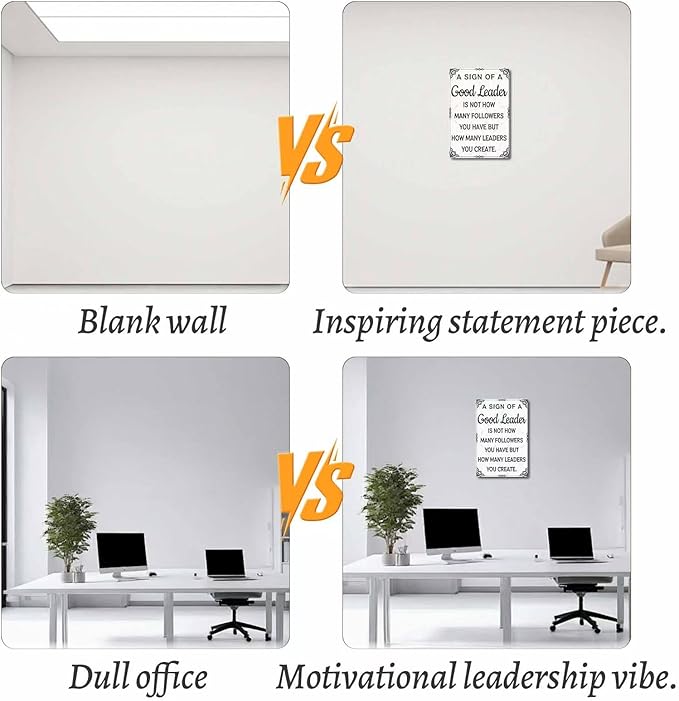 DZQUY Good Leader Metal Sign –12x8 Inches Inspirational Wall Art with Vintage Retro Design, Motivational Office & Home Decor for Living Room, Bedroom-Ruum Studio Home
