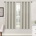 H.VERSAILTEX Blackout Room Darkening Thermal Insulated Grommet Window Curtains for Living Room,Grommet Top,Ivory/Cream Pattern,52x63-inch, Sold by 2 Panels-Ruum Studio Home