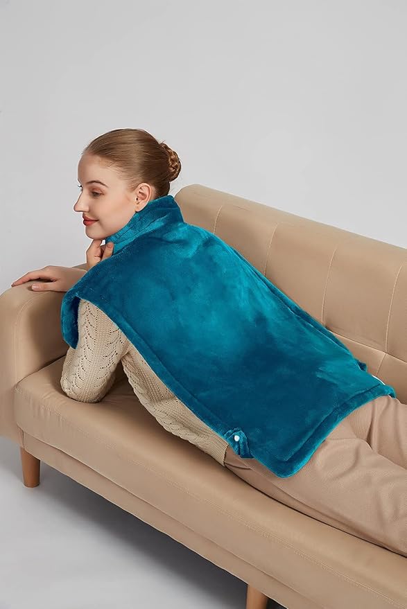 Ruqiji 26" x 35" Neck&Shoulder&Back Heating Pad with12 Temperature Settings, Pain Relief for Back/Neck/Shoulders/Menstrual Pain, Christmas Gifts for Women Men Mom Dad-Light Teal-Ruum Studio Home
