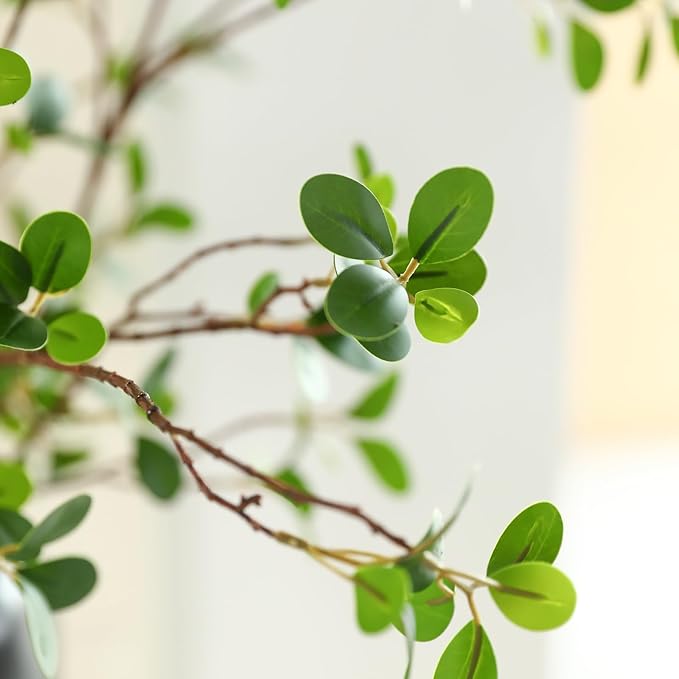 ucky Artificial Realistic Eucalyptus Stems，Decoration Greenery Stems ，43 Inch 4 Pcs, Realistic Touch Flexible Branches, Green Fake Plant, for Home Decor Tables Vases Garden Decoration-Ruum Studio Home