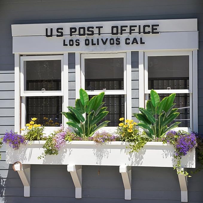 Melorca&Guilla Artificial Plants 2PCS 30“Artificial Bird of Paradise Plants,Faux Banana Tree,Fake Plants Tropical Greenery Shrubs Bushes for Garden Porch Window Box Shop Office Home Décor-Ruum Studio Home