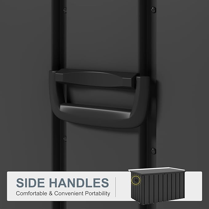 PURPLE LEAF Outdoor Deck Box 160 Gallon Waterproof Lockable Storage Box Container with Lid Deck Organization for Patio Cushions Side Table Pool Accessories Garden Tools, Gray-Ruum Studio Home